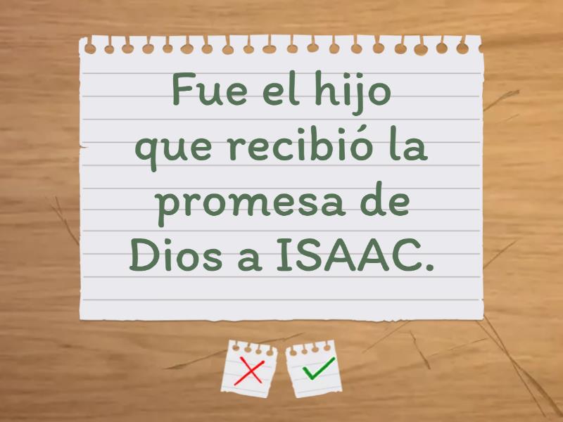 Caracteristicas de los hijos de ISAAC - Flash cards