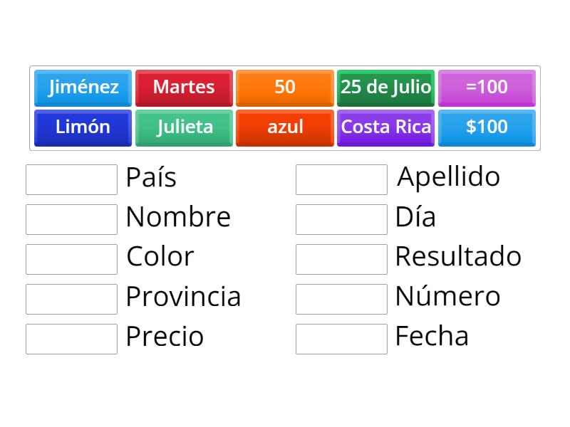 Variables y tipos de datos - Match up