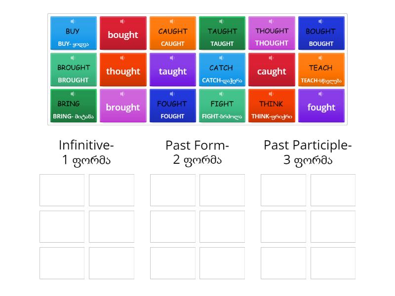 Irregular Verbs 1 group - Group sort