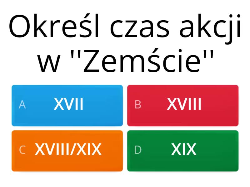 Zemsta - Quiz