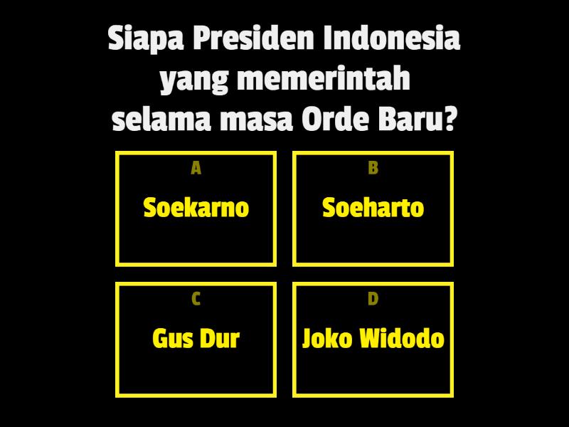 Kuis Dampak Kebijakan Politik Dan Ekonomi Pada Masa Orde Baru - Quiz