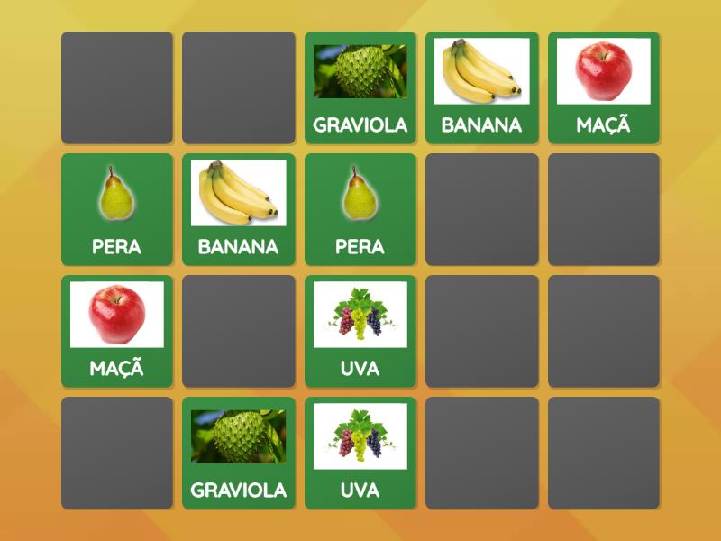 JOGO DA MEMÓRIA DE FRUTAS - Combine os pares