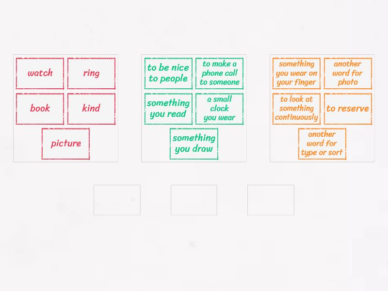 Pr-L3 Unit 8 Words with 2 meanings - Make sets