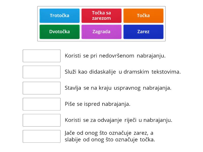 Pravopisni Znakovi Pravila - Match Up