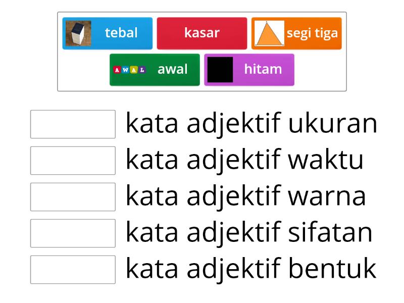 Kata Adjektif Jenis Kata Adjektif Match Up
