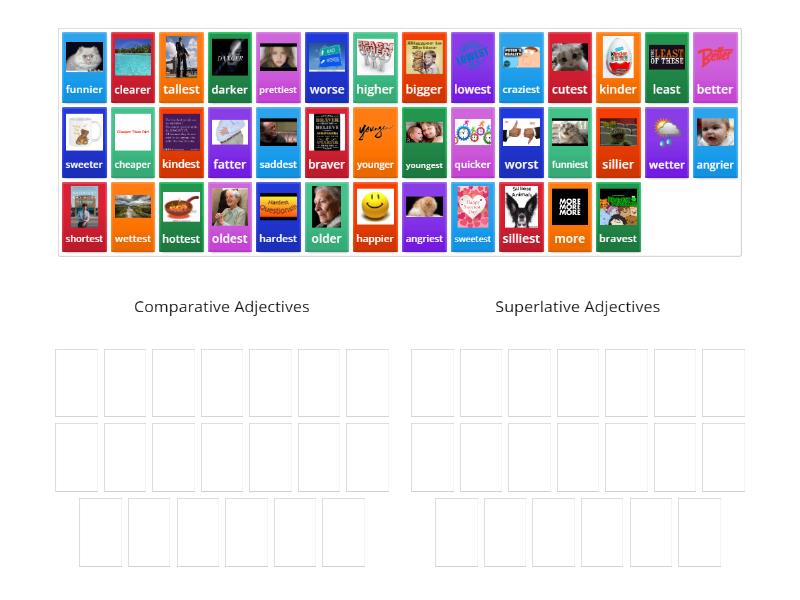 Comparative and Superlative Adjectives Group sort