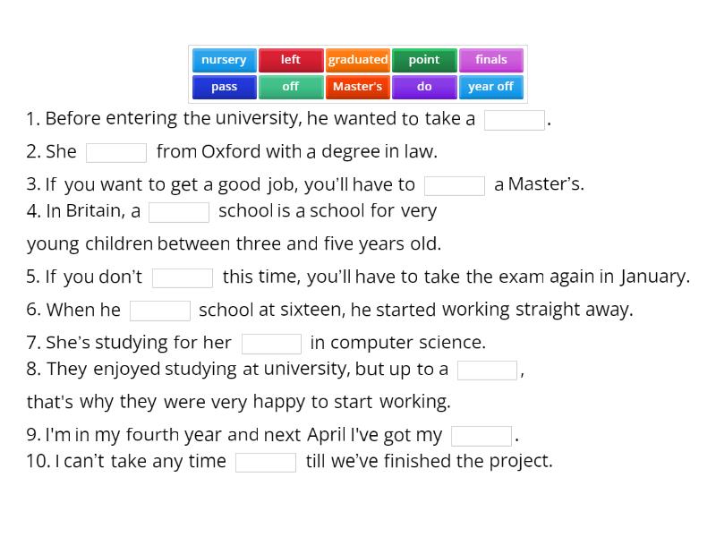 Outcomes_Pre-Intermediate_Unit 8_(Voc.) - Complete the sentence