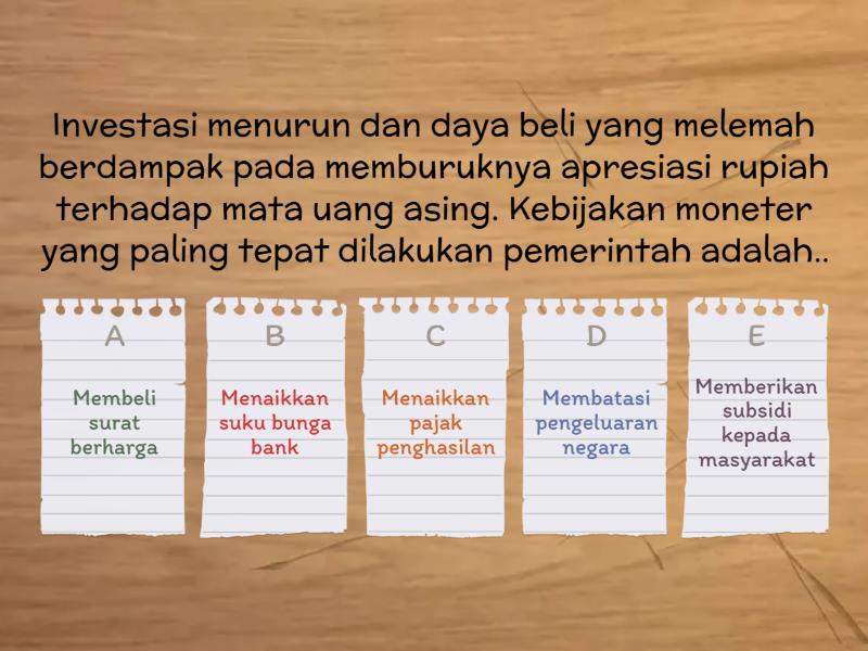 Kuis Kebijakan Moneter - Quiz