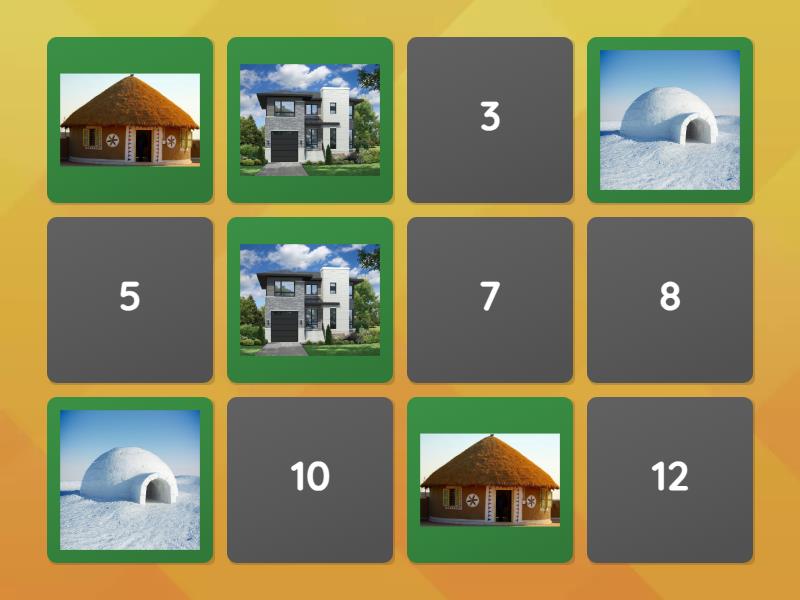 Kinds of houses - Matching pairs