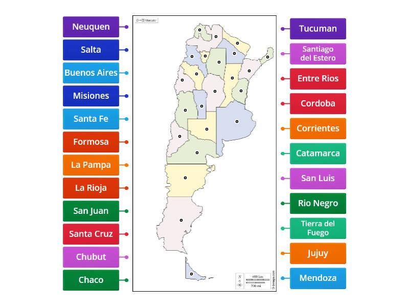 Provincias Argentinas Labelled Diagram