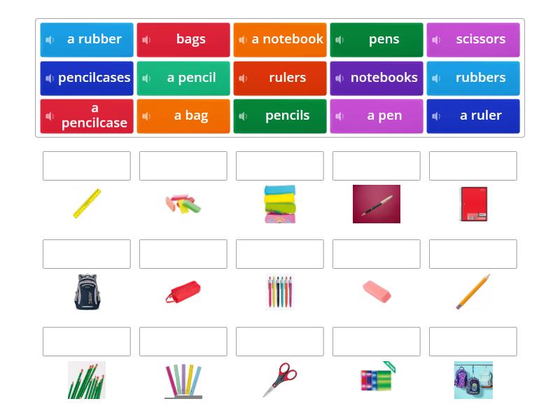 School objects (singular vs plural) - Match up