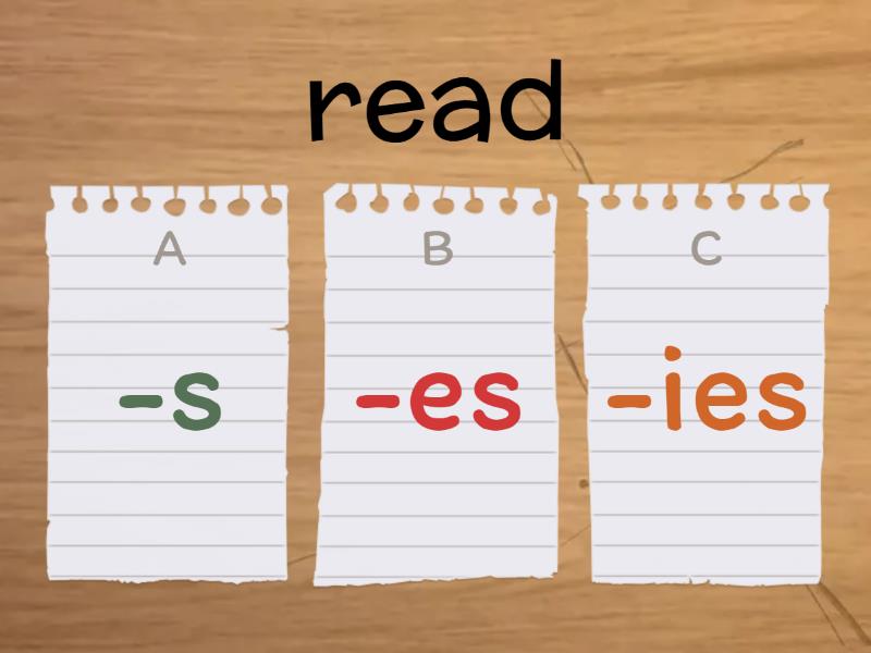 3rd person singular -s -es -ies - Quiz