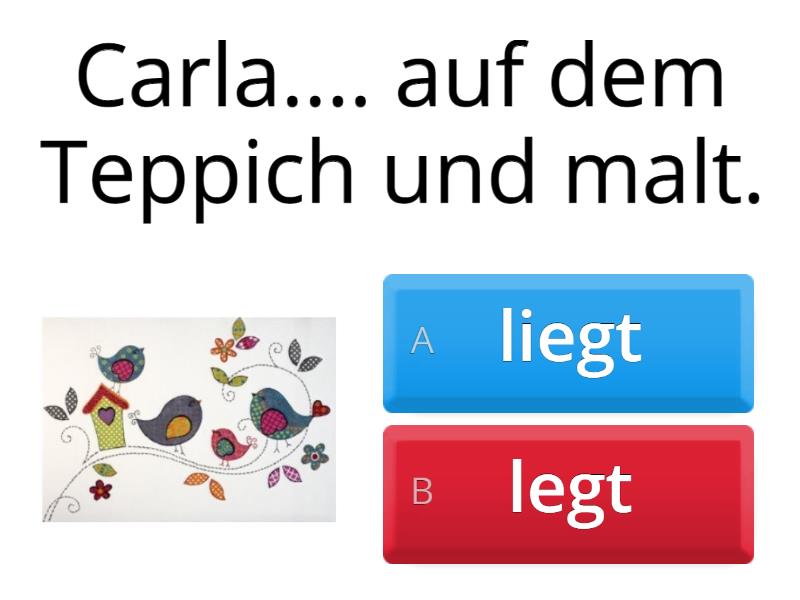 A1. 2 Legen/liegen, Stellen/stehen, Setzen/sitzen - Quiz