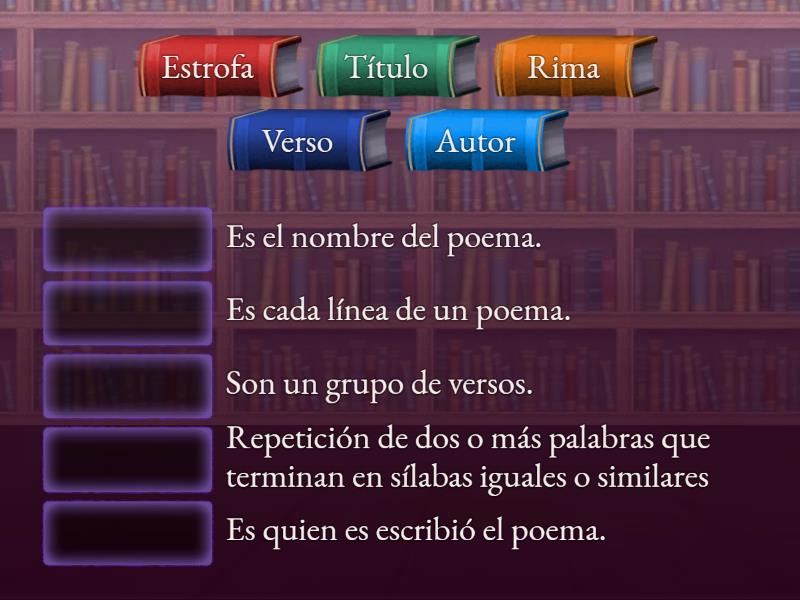 Partes del poema - Match up