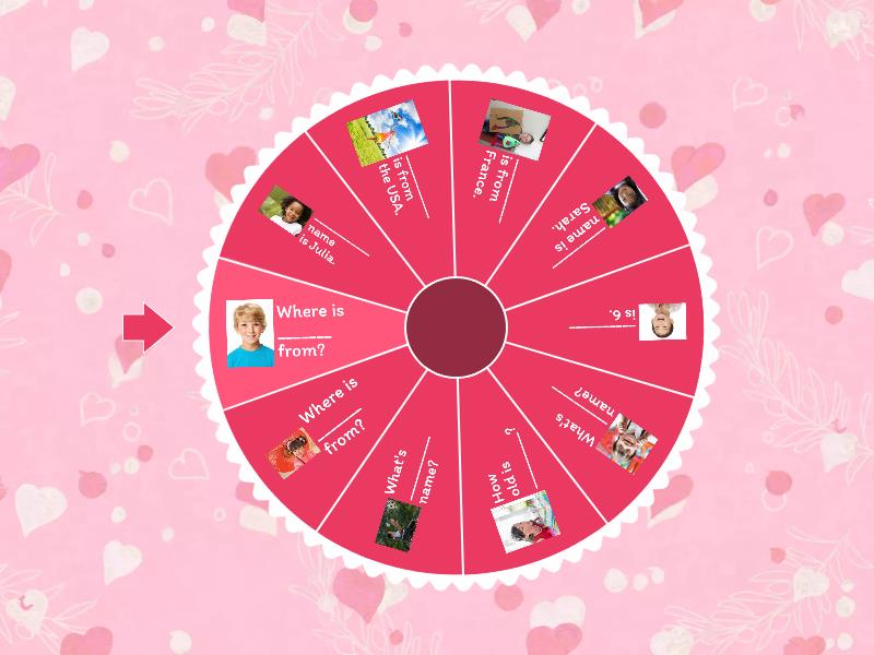 He, his, she, her spinner - Spin the wheel
