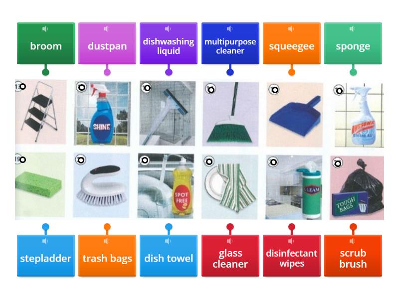 Cleaning Supplies II - Labelled diagram