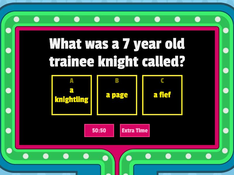 Knights - a simple history - Gameshow quiz