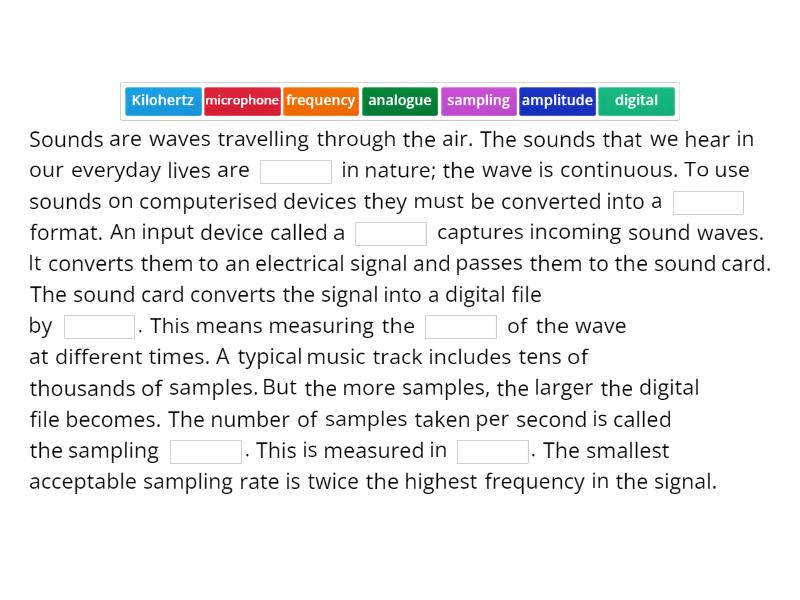 Sound Part 1 - Complete the sentence