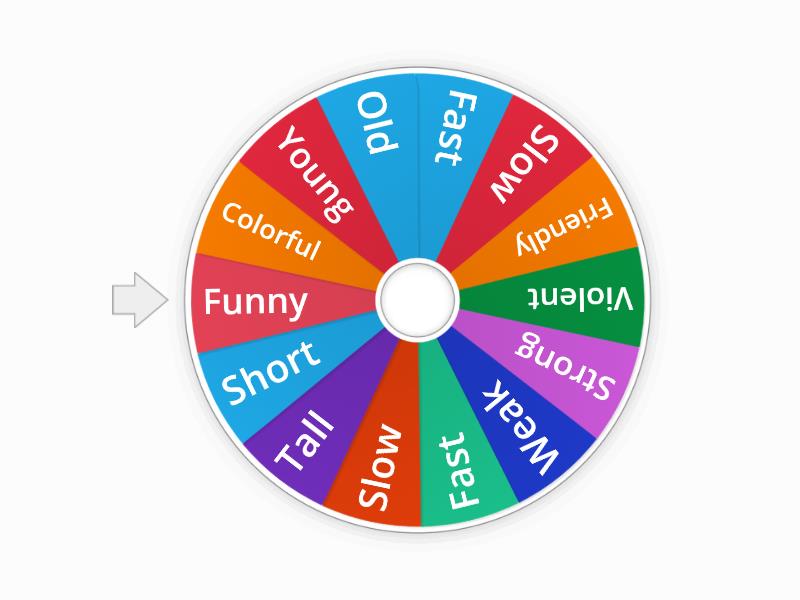 Comparatives Wheel - Animals - Spin the wheel