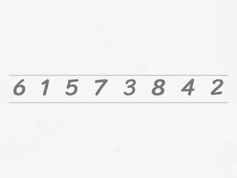 Numbers 1 to 8 - Unjumble