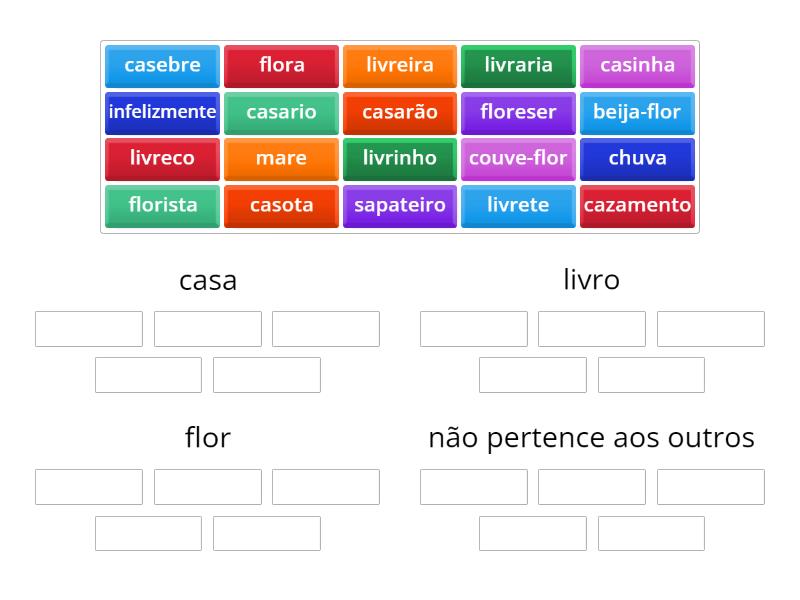 familia de palavras - Group sort