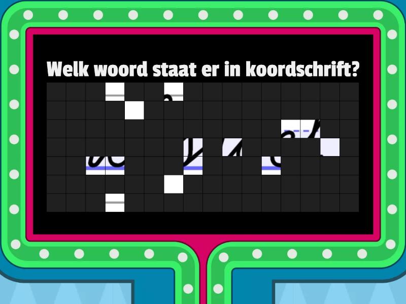 Welk Woord Staat Er In Koordschrift? (ZORG) - Acertijo Visual