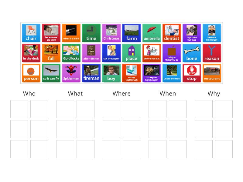 WH questions sort - Ordenar por grupo