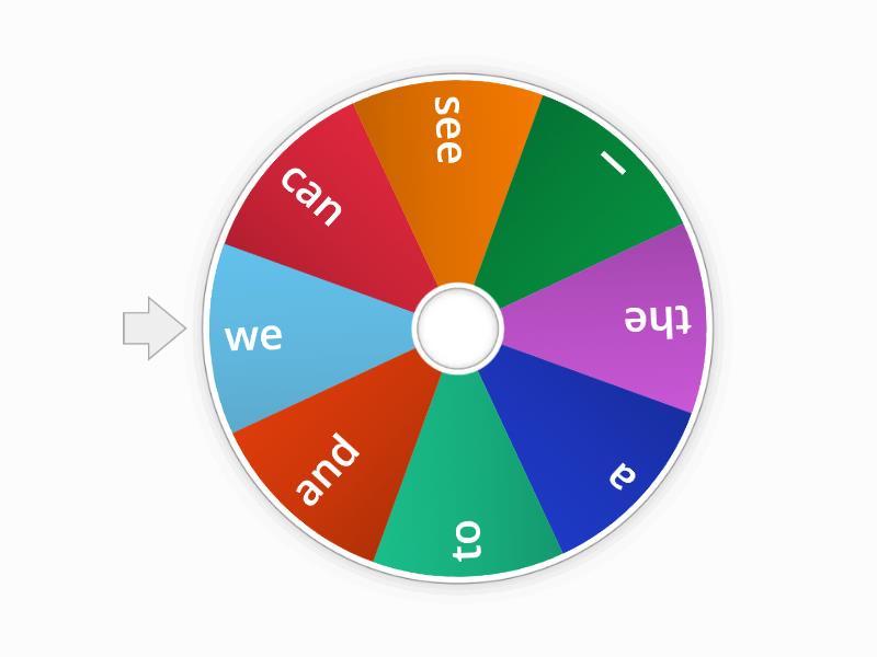 sight word wheel - Random wheel