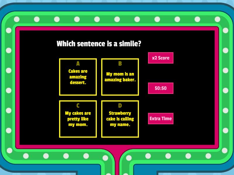 Simile, Metaphor, and Personification - Gameshow quiz