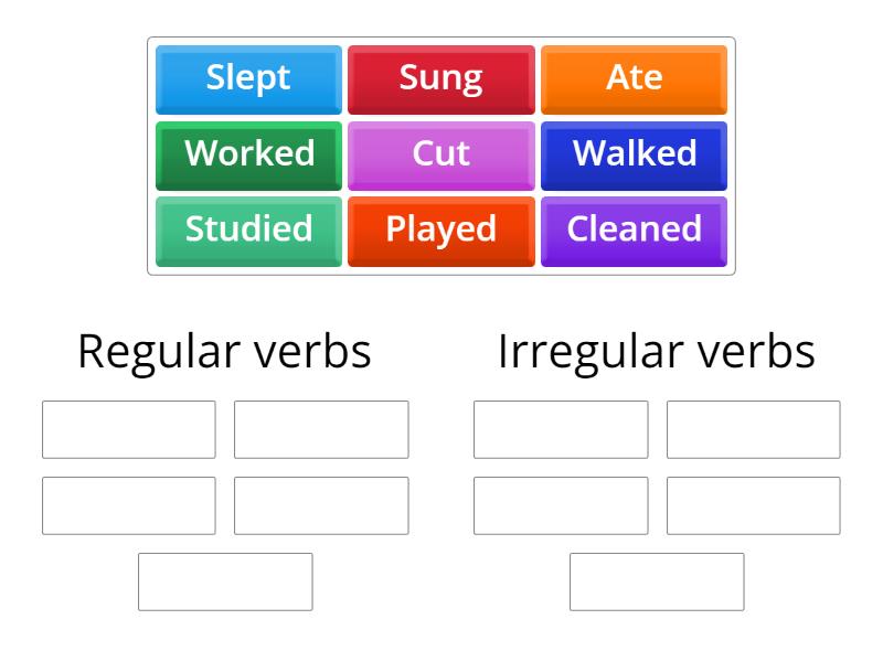Regular and Irregular verbs - Ordenar por grupo