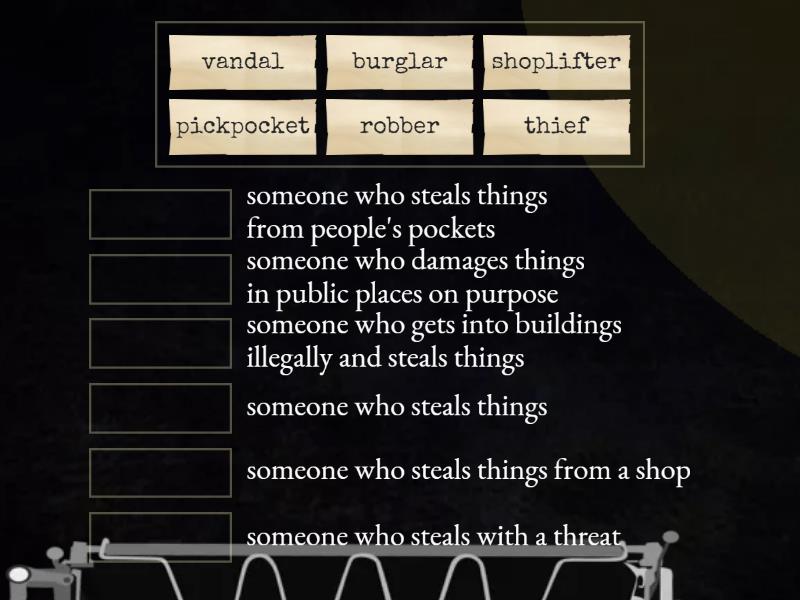 Wider World 3 Unit 8 crimes - Match up
