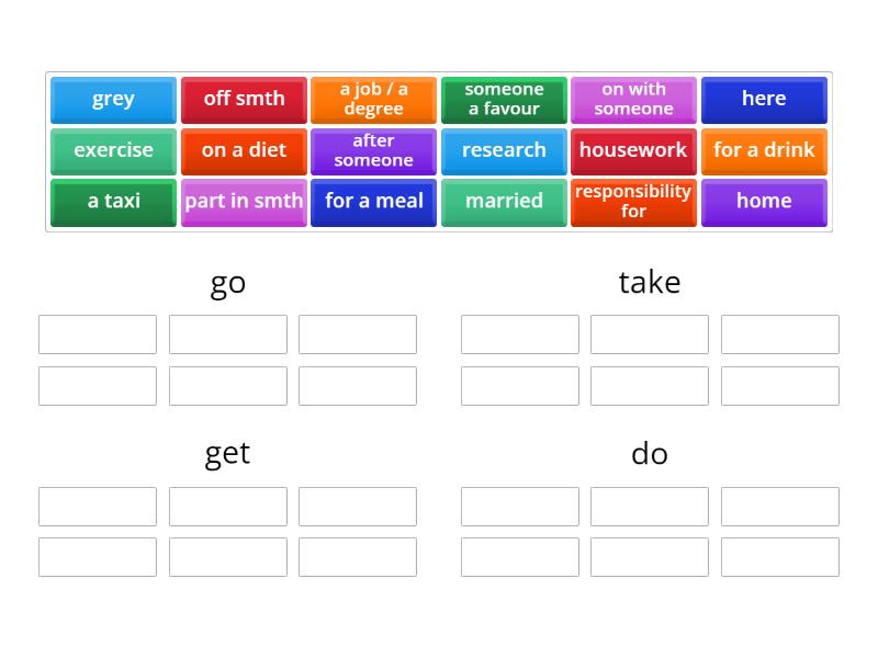 SpeakOut B1 Phrasal Verbs p.13 - Group sort