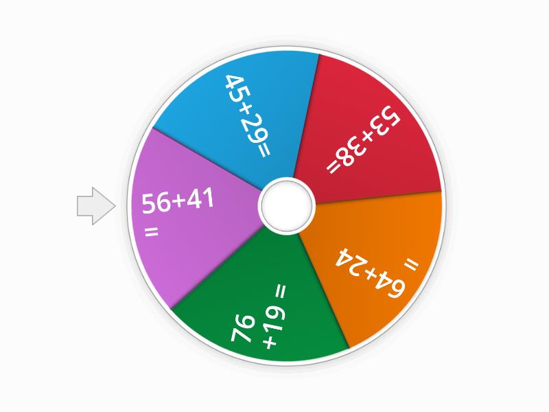 Adding with regrouping - Spin the wheel