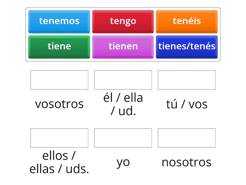 VERBO TENER - Une las parejas