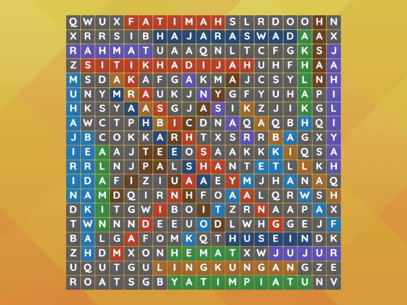 KISAH KETELADANAN NABI MUHAMMAD SAW - Wordsearch