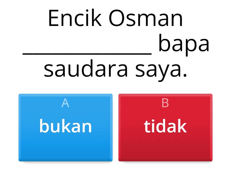 Latihan Kata Nafi - Quiz