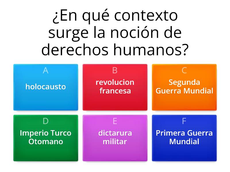 Derechos Humanos - DDHH - Cuestionario