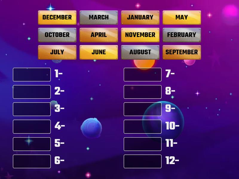 MONTHS OF THE YEAR - Match up