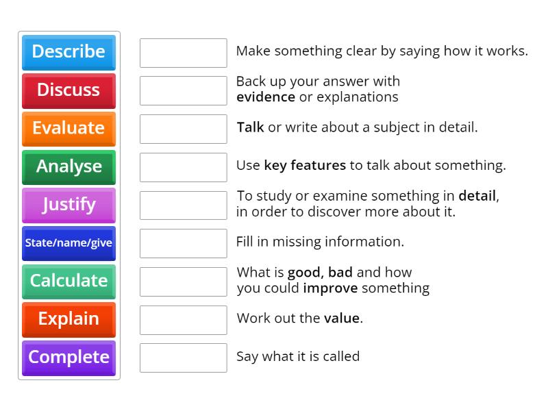 Command words - Match up