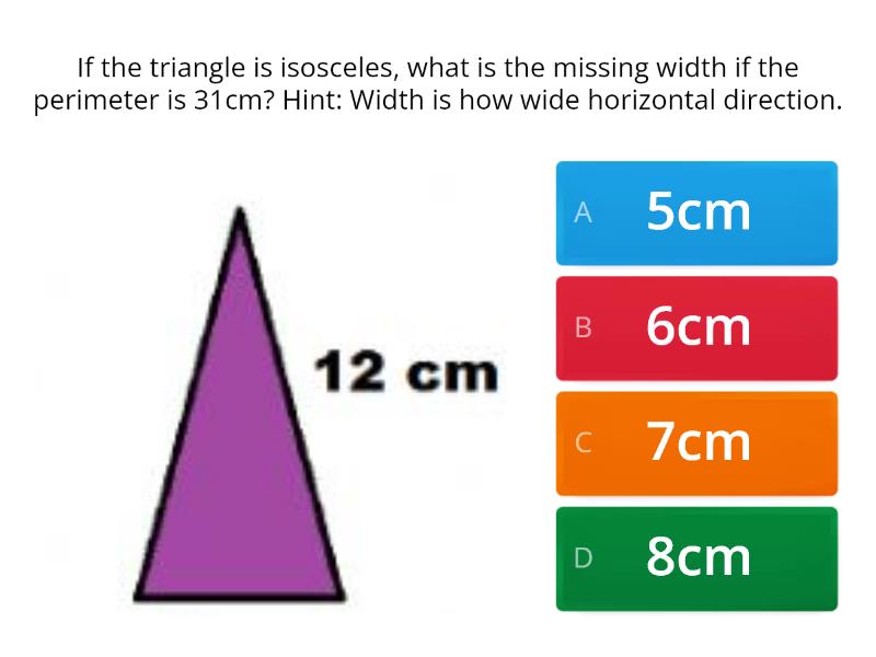 VannKit: Perimeter- Finding Missing Sides - Quiz