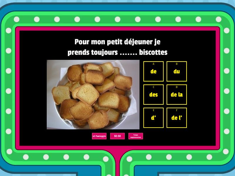 Les Articles Partitifs. - Gameshow Quiz