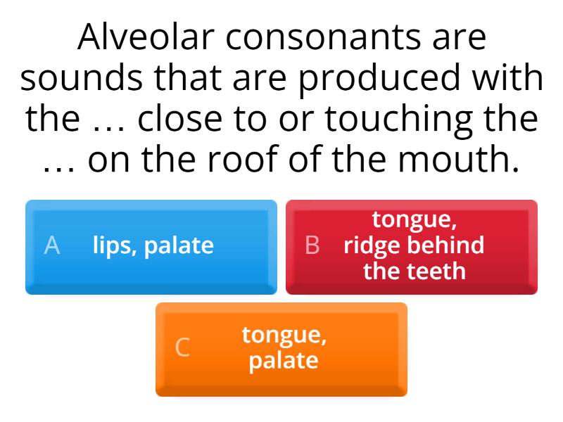 Alveolar Consonants, P&V - Quiz