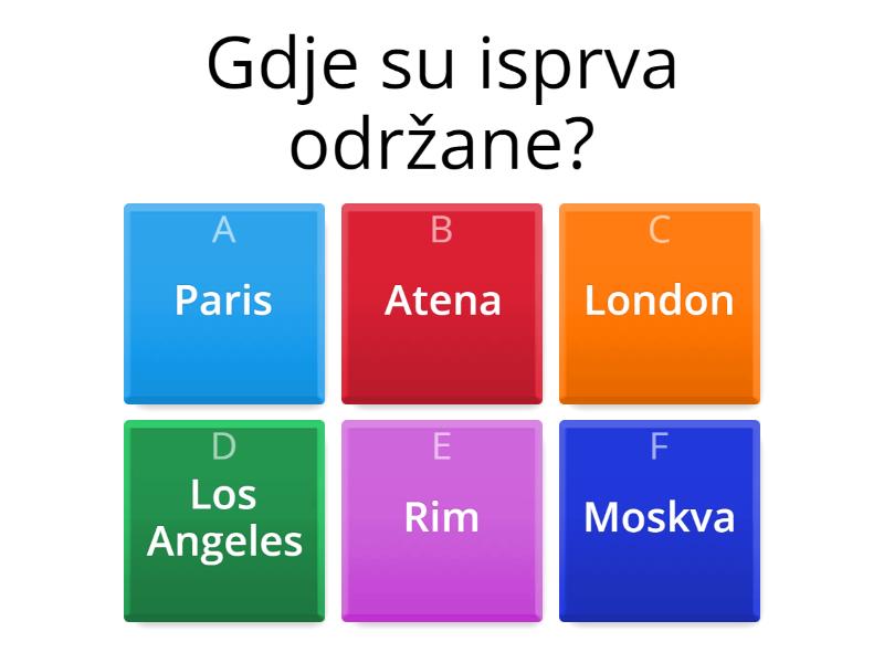 OLIMPIJSKE IGRE - Quiz