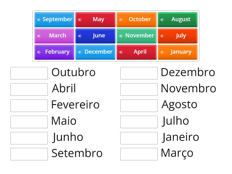 Months of the Year - Match up