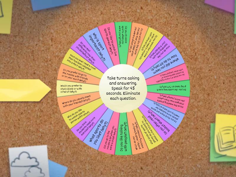 IELTS Speaking Part 1 Wheel - Rueda aleatoria