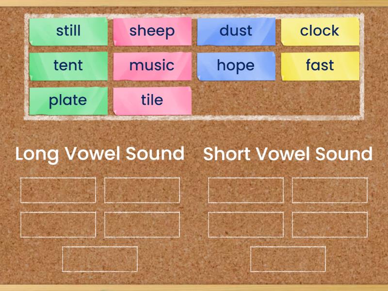 Long and Short vowel sounds - Group sort