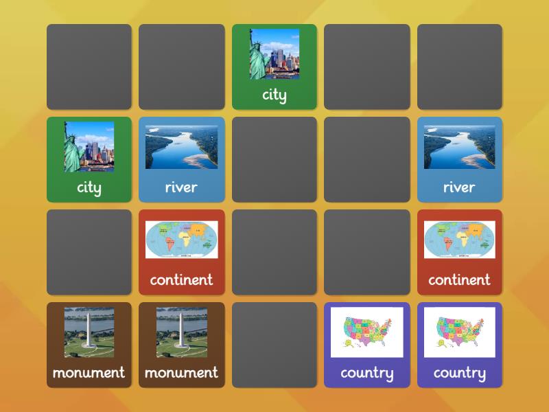 Cities/Countries Vocabulary - Matching pairs