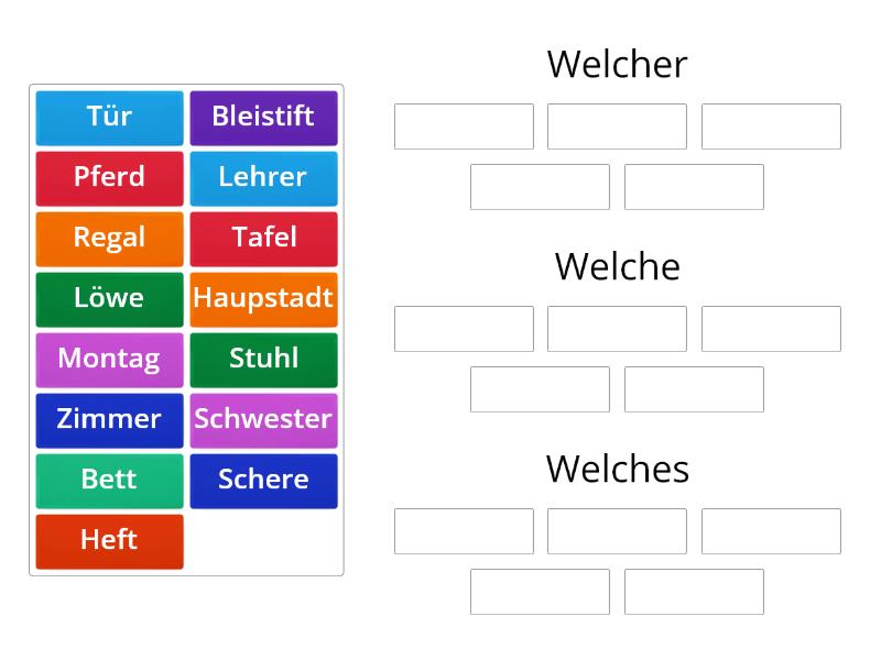 Tag 4 Welcher Welche Welches - Group Sort