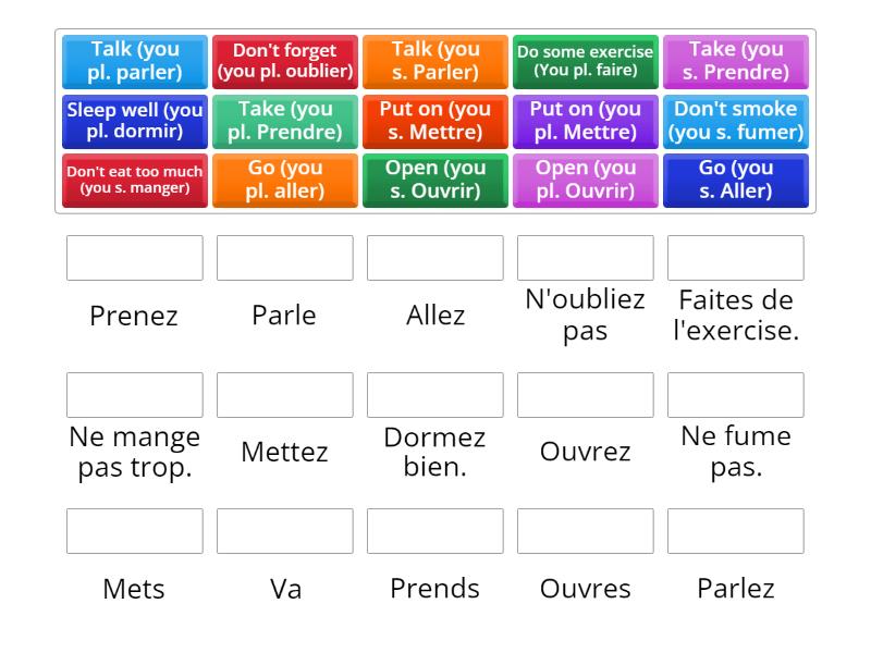 French imperative - Match up