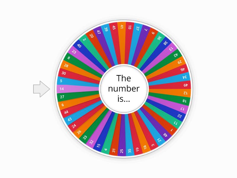 Number Wheel 1-50 - Spin the wheel